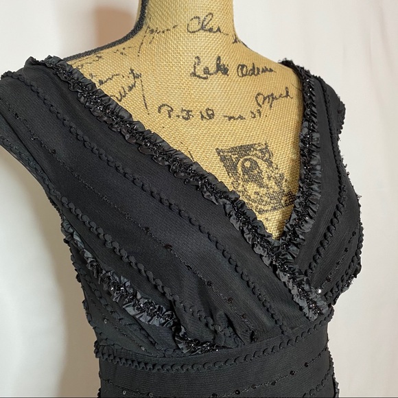 Tadashi Shoji Black Embellished A Line Dress - Picture 4 of 9